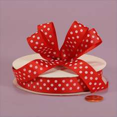5/8 Red with White Polka Dots Grosgrain: click to enlarge